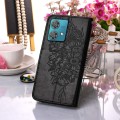 For Motorola Edge 40 Neo Embossed Butterfly Leather Phone Case(Black)