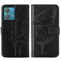 For Motorola Edge 40 Neo Embossed Butterfly Leather Phone Case(Black)