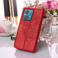 For Motorola Edge 40 Neo Embossed Butterfly Leather Phone Case(Red)