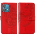 For Motorola Edge 40 Neo Embossed Butterfly Leather Phone Case(Red)