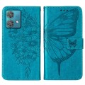 For Motorola Edge 40 Neo Embossed Butterfly Leather Phone Case(Blue)