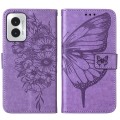 For Motorola Moto G Play 4G 2024 Embossed Butterfly Leather Phone Case(Purple)