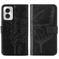 For Motorola Moto G Play 4G 2024 Embossed Butterfly Leather Phone Case(Black)