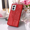 For Motorola Moto G Play 4G 2024 Embossed Butterfly Leather Phone Case(Red)