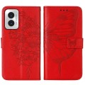 For Motorola Moto G Play 4G 2024 Embossed Butterfly Leather Phone Case(Red)