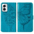 For Motorola Moto G Play 4G 2024 Embossed Butterfly Leather Phone Case(Blue)