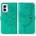 For Motorola Moto G Power 5G 2024 Embossed Butterfly Leather Phone Case(Green)