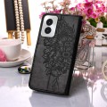 For Motorola Moto G Power 5G 2024 Embossed Butterfly Leather Phone Case(Black)