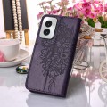 For Motorola Moto G Power 5G 2024 Embossed Butterfly Leather Phone Case(Dark Purple)