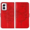 For Motorola Moto G Power 5G 2024 Embossed Butterfly Leather Phone Case(Red)