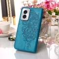 For Motorola Moto G Power 5G 2024 Embossed Butterfly Leather Phone Case(Blue)