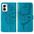 For Motorola Moto G Power 5G 2024 Embossed Butterfly Leather Phone Case(Blue)