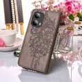 For Motorola Moto G Play 5G 2024 Embossed Butterfly Leather Phone Case(Grey)