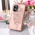 For Motorola Moto G Play 5G 2024 Embossed Butterfly Leather Phone Case(Rose Gold)