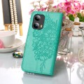 For Motorola Moto G Play 5G 2024 Embossed Butterfly Leather Phone Case(Green)