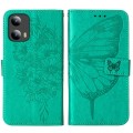 For Motorola Moto G Play 5G 2024 Embossed Butterfly Leather Phone Case(Green)