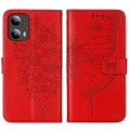 For Motorola Moto G Play 5G 2024 Embossed Butterfly Leather Phone Case(Red)