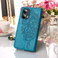 For Motorola Moto G Play 5G 2024 Embossed Butterfly Leather Phone Case(Blue)