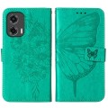For Motorola Moto G Stylus 5G 2024 Embossed Butterfly Leather Phone Case(Green)