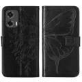 For Motorola Moto G Stylus 5G 2024 Embossed Butterfly Leather Phone Case(Black)