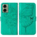 For Motorola Moto G04 4G / G24 4G Embossed Butterfly Leather Phone Case(Green)