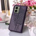 For Motorola Moto G04 4G / G24 4G Embossed Butterfly Leather Phone Case(Dark Purple)