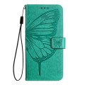 For Motorola Edge 30 Neo Embossed Butterfly Leather Phone Case(Green)