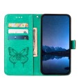 For Motorola Edge 30 Neo Embossed Butterfly Leather Phone Case(Green)