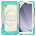 For Samsung Galaxy Tab A9 Silicone + PC Tablet Case with Shoulder Strap(Camouflage Light Blue)