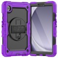 For Samsung Galaxy Tab A9 Silicone + PC Tablet Case with Shoulder Strap(Purple)