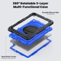 For Samsung Galaxy Tab A9+ Silicone + PC Tablet Case with Shoulder Strap(Black+Dark Blue)