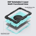 For Samsung Galaxy Tab A9+ Silicone + PC Tablet Case with Shoulder Strap(Black+Light Blue)