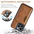 For iPhone 15 Pro Max DG.MING M5 Series Zip RFID Multi Card Detachable Leather Phone Case(Brown)