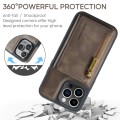 For iPhone 15 Pro DG.MING M5 Series Zip RFID Multi Card Detachable Leather Phone Case(Coffee)