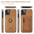 For iPhone 11 Pro Max DG.MING M5 Series Zip RFID Multi Card Detachable Leather Phone Case(Brown)