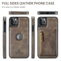 For iPhone 11 Pro Max DG.MING M5 Series Zip RFID Multi Card Detachable Leather Phone Case(Coffee)