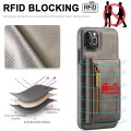 For iPhone 11 Pro Max DG.MING M5 Series Zip RFID Multi Card Detachable Leather Phone Case(Coffee)