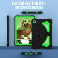 For Samsung Galaxy Tab A9+ Spider Silicone Hybrid PC Shockproof Tablet Case(Black Green)