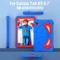 For Samsung Galaxy Tab A9 Spider Silicone Hybrid PC Shockproof Tablet Case(Blue Red)