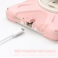 For Samsung Galaxy Tab A9 Rotary Handle Grab TPU + PC Tablet Case(Pink)