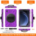 For Samsung Galaxy Tab A9 Rotary Handle Grab TPU + PC Tablet Case(Purple)