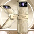 For Samsung Galaxy Z Flip4 5G Angel Wings Electroplated Frosted Phone Case(Purple)
