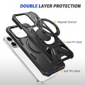 For iPhone 15 Pro Max MagSafe Magnetic Shockproof Phone Case with Ring Holder(Black)
