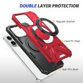 For iPhone 15 Pro Max MagSafe Magnetic Shockproof Phone Case with Ring Holder(Red)