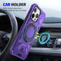 For iPhone 15 Pro Max MagSafe Magnetic Shockproof Phone Case with Ring Holder(Purple)