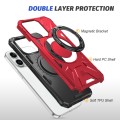 For iPhone 15 Pro MagSafe Magnetic Shockproof Phone Case with Ring Holder(Red)