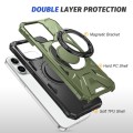 For iPhone 15 Pro MagSafe Magnetic Shockproof Phone Case with Ring Holder(Dark Green)