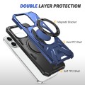 For iPhone 15 Plus MagSafe Magnetic Shockproof Phone Case with Ring Holder(Navy Blue)