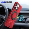 For iPhone 15 Plus MagSafe Magnetic Shockproof Phone Case with Ring Holder(Red)