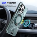 For iPhone 15 MagSafe Magnetic Shockproof Phone Case with Ring Holder(Green)